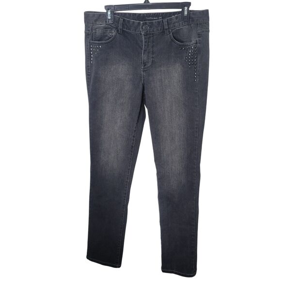Calvin Klein Womens Size 31 12 Black Solid Skinny Jeans - Picture 1 of 12